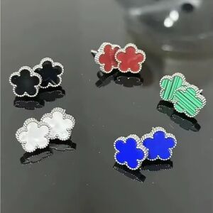 Colorful Flower Stud Earrings Set